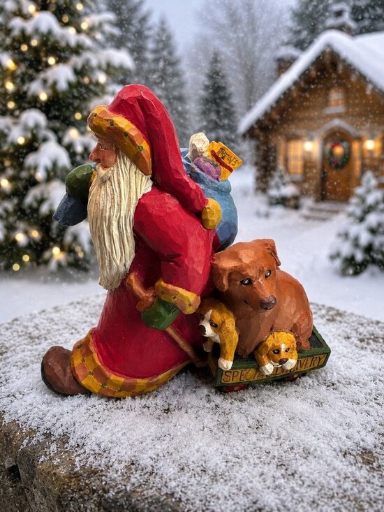 Susan M Smith Other - House Of Hatten Susan M Smith 1992 Santa Pulling Dog Wagon Figure